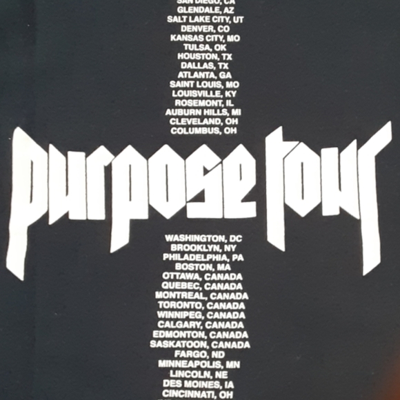Justin Bieber Purpose Tour tshirt AUTHENTIC - Picture 3 of 3